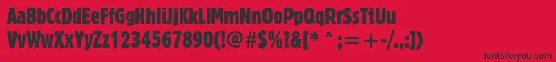 Blocextcondc Font – Black Fonts on Red Background