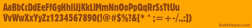 More about Blocextcondc Font Blocextcondc Font – Brown Fonts on Orange Background