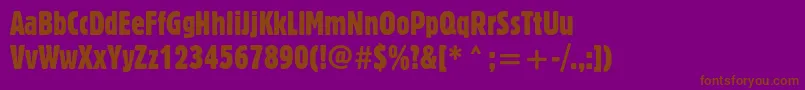 フォントBlocextcondc – 紫色の背景に茶色のフォント