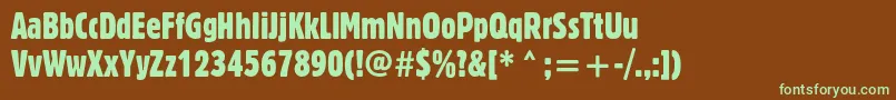 Шрифт Blocextcondc – зелёные шрифты на коричневом фоне