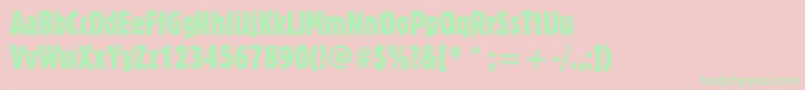 フォントBlocextcondc – ピンクの背景に緑の文字