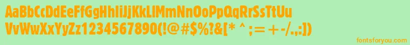 Blocextcondc Font – Orange Fonts on Green Background