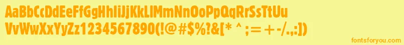 Blocextcondc Font – Orange Fonts on Yellow Background