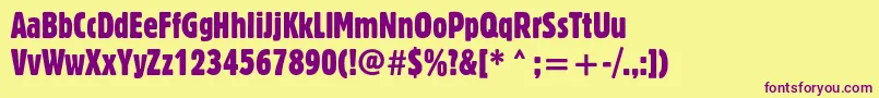 Blocextcondc Font – Purple Fonts on Yellow Background