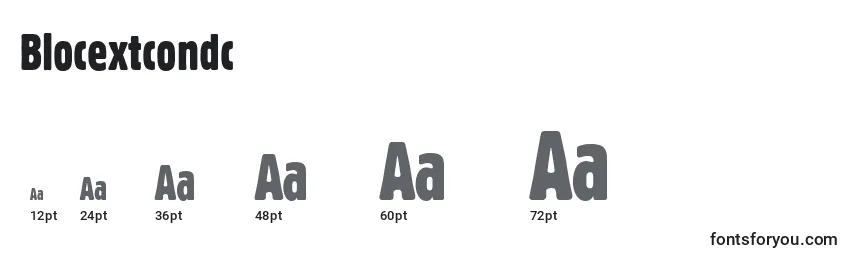 Размеры шрифта Blocextcondc