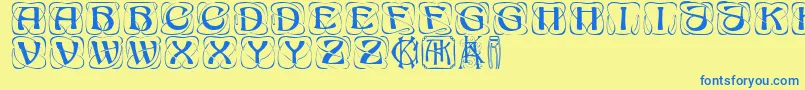 KonanurRegular Font – Blue Fonts on Yellow Background