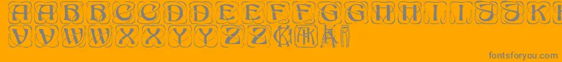 KonanurRegular-Schriftart – Graue Schriften auf orangefarbenem Hintergrund