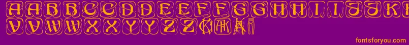 fuente KonanurRegular – Fuentes Naranjas Sobre Fondo Morado