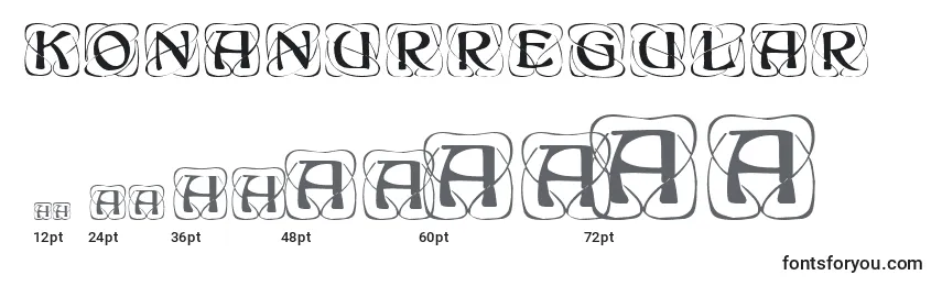 Размеры шрифта KonanurRegular