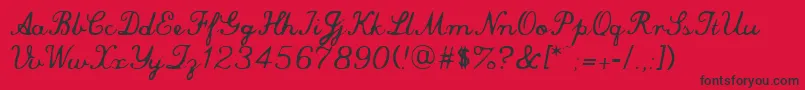 CommercialScript Font – Black Fonts on Red Background