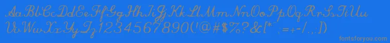 CommercialScript Font – Gray Fonts on Blue Background
