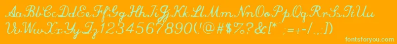 CommercialScript Font – Green Fonts on Orange Background
