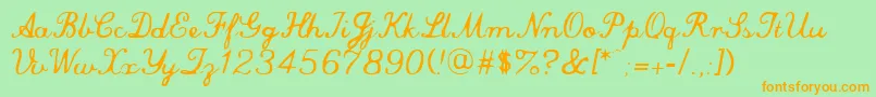 CommercialScript Font – Orange Fonts on Green Background