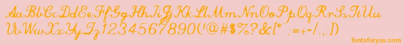 CommercialScript Font – Orange Fonts on Pink Background