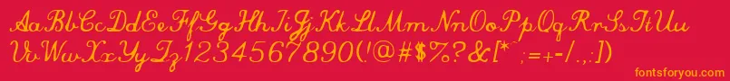 CommercialScript Font – Orange Fonts on Red Background