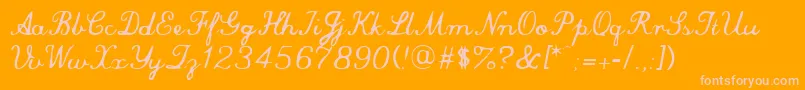 CommercialScript Font – Pink Fonts on Orange Background