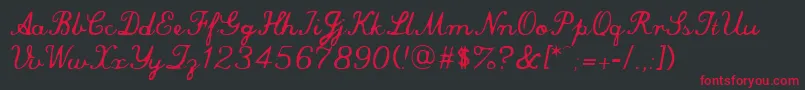 CommercialScript Font – Red Fonts on Black Background