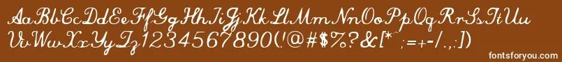 CommercialScript Font – White Fonts on Brown Background