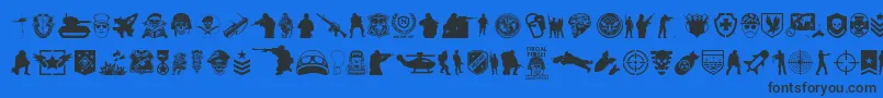 SpecialForces Font – Black Fonts on Blue Background