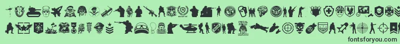 SpecialForces Font – Black Fonts on Green Background