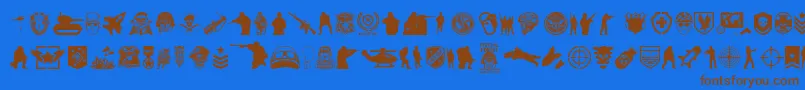 SpecialForces Font – Brown Fonts on Blue Background