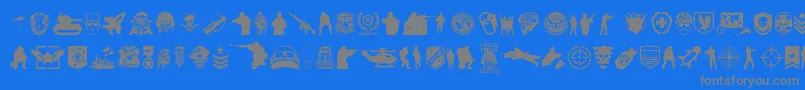 SpecialForces Font – Gray Fonts on Blue Background