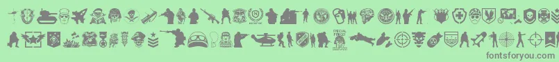 SpecialForces Font – Gray Fonts on Green Background