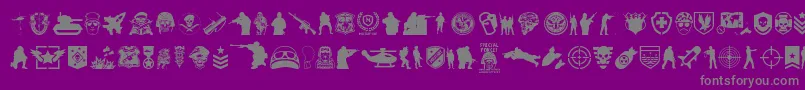 SpecialForces-Schriftart – Graue Schriften auf violettem Hintergrund