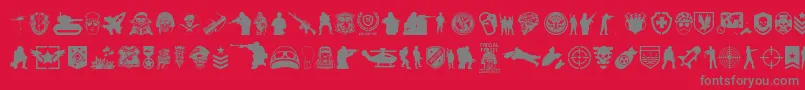 Czcionka SpecialForces – szare czcionki na czerwonym tle