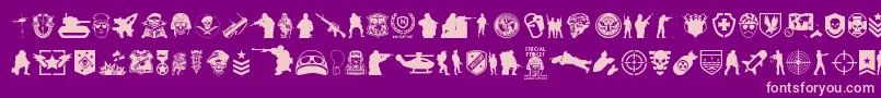 SpecialForces Font – Pink Fonts on Purple Background
