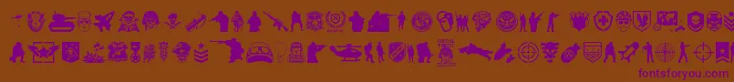 SpecialForces Font – Purple Fonts on Brown Background