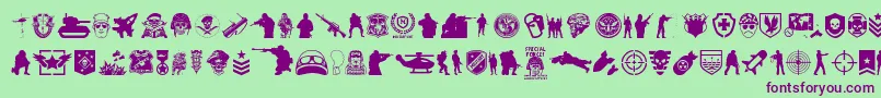 SpecialForces Font – Purple Fonts on Green Background