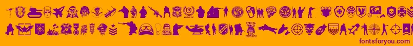 SpecialForces Font – Purple Fonts on Orange Background