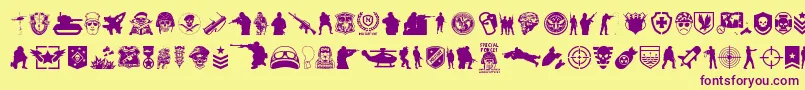 SpecialForces Font – Purple Fonts on Yellow Background