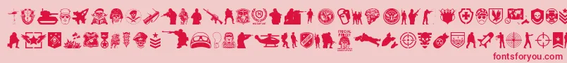 Czcionka SpecialForces – czerwone czcionki na różowym tle
