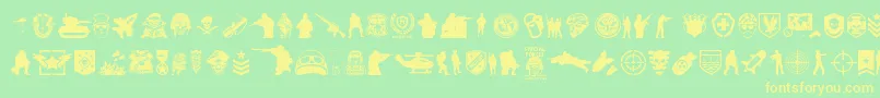 SpecialForces-Schriftart – Gelbe Schriften auf grünem Hintergrund