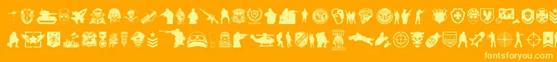 SpecialForces Font – Yellow Fonts on Orange Background
