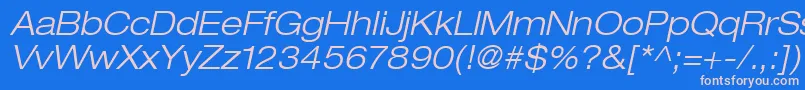 HelveticaLt43LightExtendedOblique Font – Pink Fonts on Blue Background