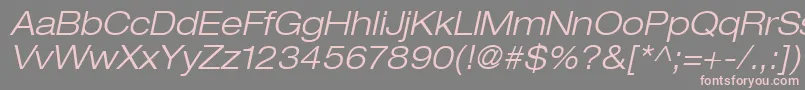 More about HelveticaLt43LightExtendedOblique Font HelveticaLt43LightExtendedOblique Font – Pink Fonts on Gray Background