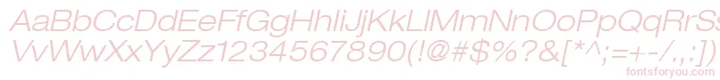 HelveticaLt43LightExtendedOblique Font – Pink Fonts on White Background