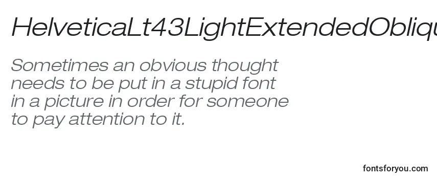 HelveticaLt43LightExtendedOblique Font