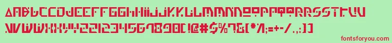 フォントGenerationNthCondensed – 赤い文字の緑の背景