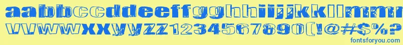 Tulihuuma Font – Blue Fonts on Yellow Background