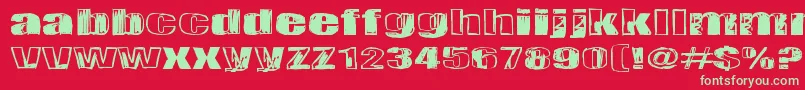 Tulihuuma Font – Green Fonts on Red Background