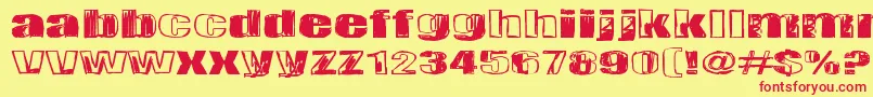 Tulihuuma Font – Red Fonts on Yellow Background