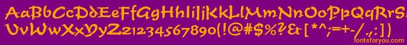 TiogascriptMediumRegular Font – Orange Fonts on Purple Background