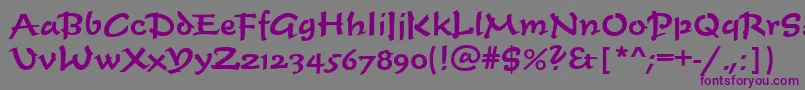 Шрифт TiogascriptMediumRegular – фиолетовые шрифты на сером фоне