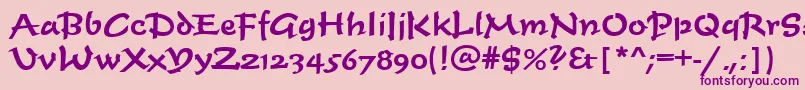 TiogascriptMediumRegular Font – Purple Fonts on Pink Background