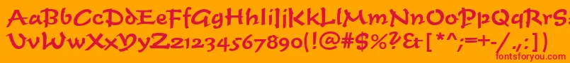 TiogascriptMediumRegular Font – Red Fonts on Orange Background