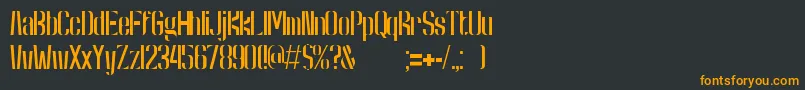 フォントKongRegular – 黒い背景にオレンジの文字